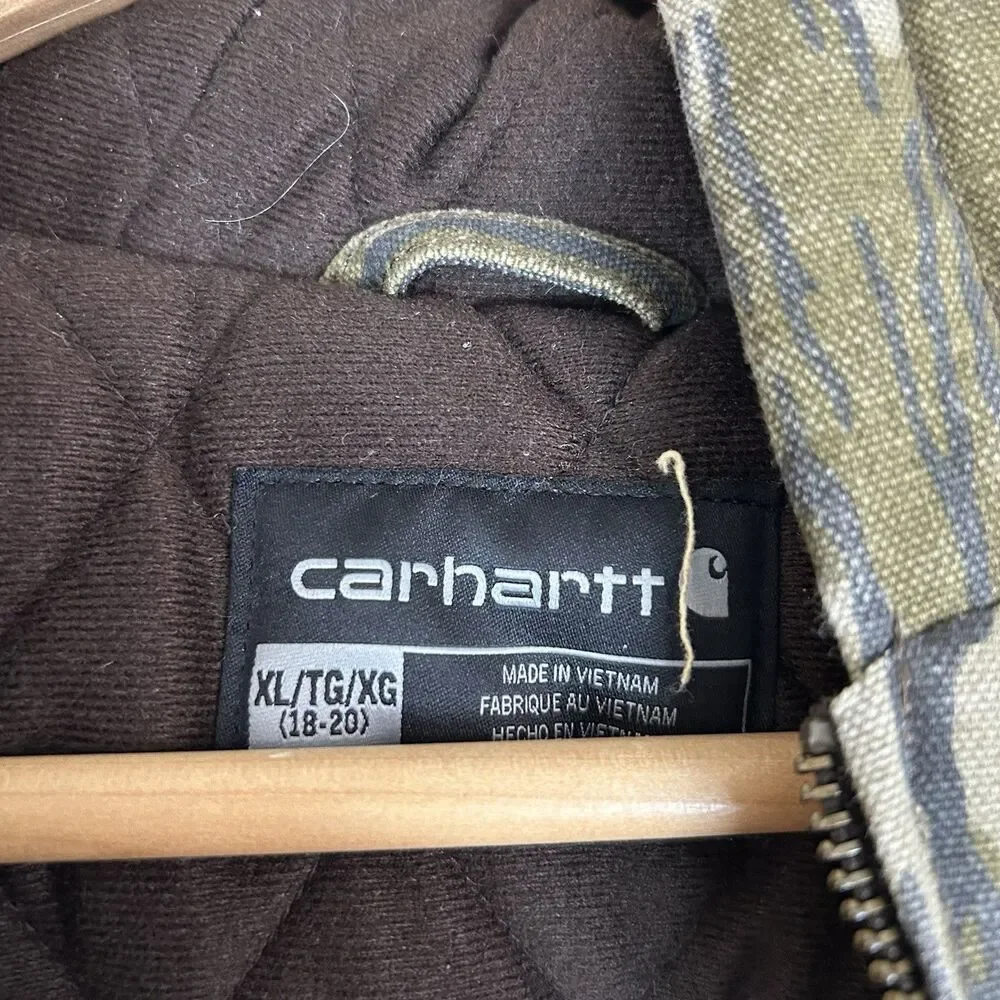 Carhartt Boys XL 18-20 Mossy Oak Bottomland Camo Insulated Jacket OJ8569